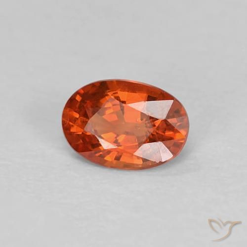 Saphir Rouge ambré profond naturelle ovale, 0.47 ct, VS