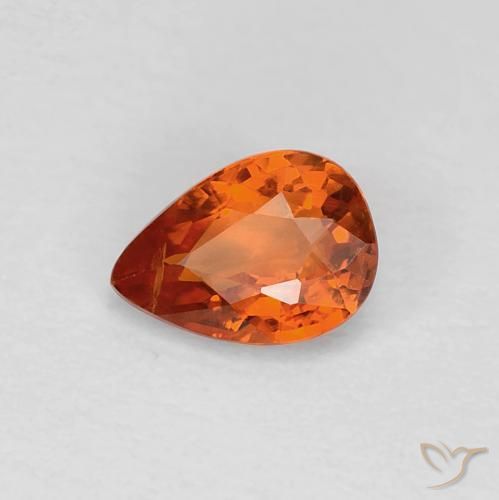 Saphir Orange moyen naturelle En forme de poire, 0.60 ct, VVS-VS