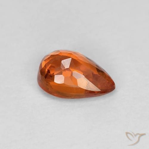 Saphir Orange moyen naturelle En forme de poire, 0.60 ct, VVS-VS
