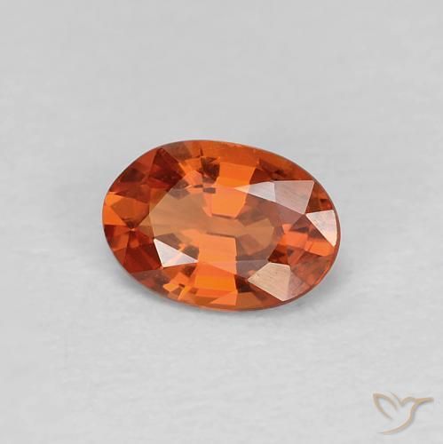 Saphir Orange feu naturelle ovale, 0.53 ct, VVS-VS