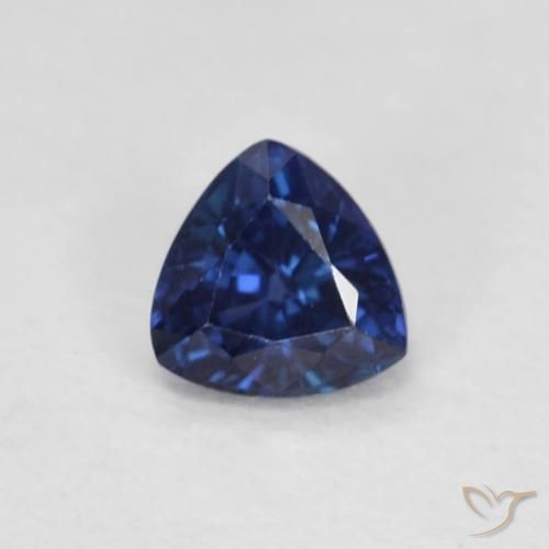 Saphir Bleu crépuscule naturelle Trillion, 0.41 ct, VVS-VS