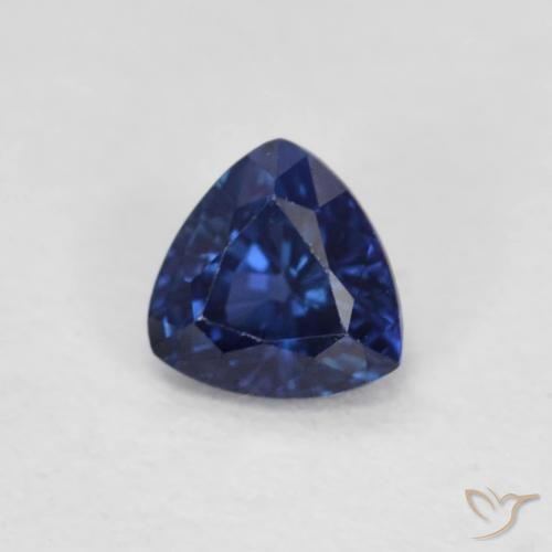 Saphir Bleu crépuscule naturelle Trillion, 0.41 ct, VVS-VS