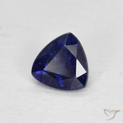 Saphir Bleu crépuscule naturelle Trillion, 0.39 ct, VVS-VS