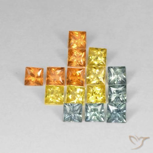 1.99ctw Naturel Multicolore Saphir, Carré, VS, Photo A