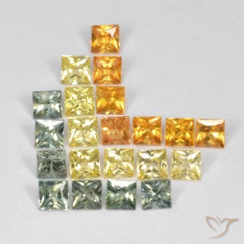 3.07ctw Naturel Multicolore Saphir, Carré, VS