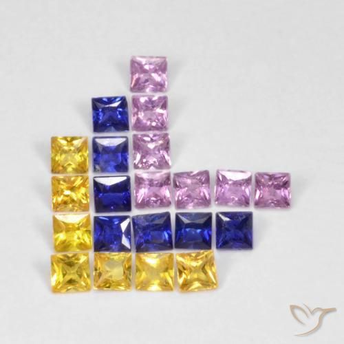 1.53ctw Naturel Multicolore Saphir, Carré, VS