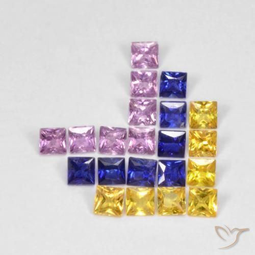 Shop natural 1.53ct Multicolore Saphir gems, Carré, from Tanzanie at GemSelect. In stock, global shipping!