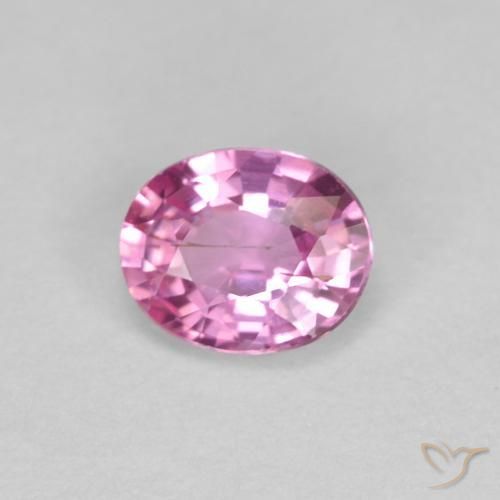 Saphir Rose intense naturelle ovale, 0.46 ct, VS