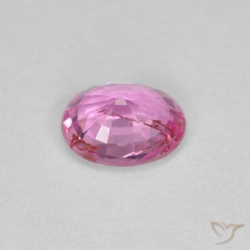 Saphir Rose intense naturelle ovale, 0.46 ct, VS