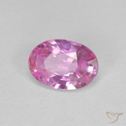 Saphir Rose intense naturelle ovale, 0.48 ct, VS