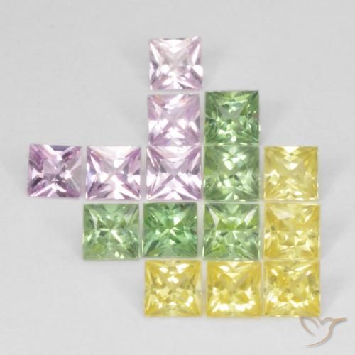 Shop natural 2.87ct Multicolore Saphir gems, Carré, from Tanzanie at GemSelect. In stock, global shipping!
