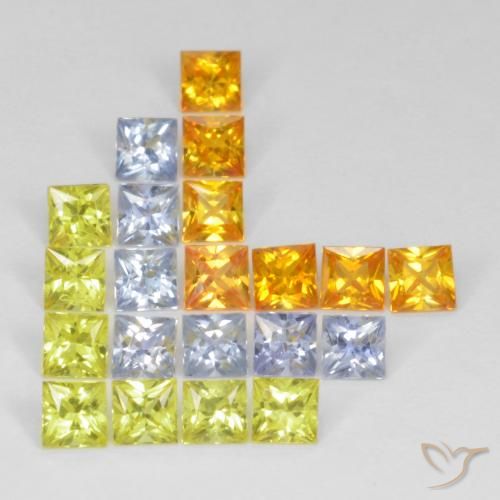 3.62ctw Naturel Multicolore Saphir, Carré, VS