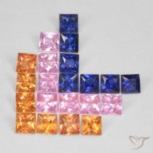 1.49ctw Naturel Multicolore Saphir, Carré, VS