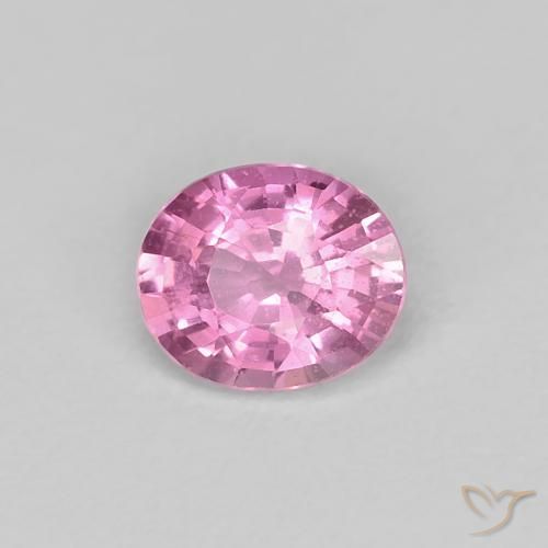 Saphir Rose pourpre royal très clair naturelle ovale, 0.49 ct, VS