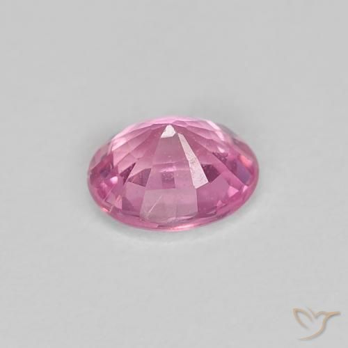 Saphir Rose pourpre royal très clair naturelle ovale, 0.49 ct, VS
