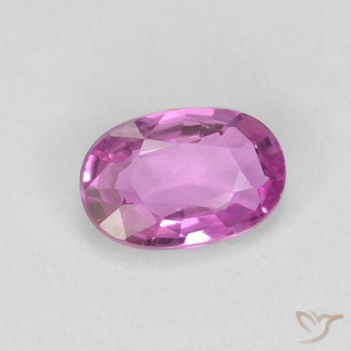 Saphir Violet Rosâtre naturelle ovale, 0.47 ct, VVS