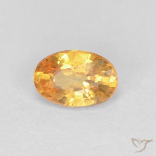 Saphir Orange-or naturelle ovale, 0.58 ct, VVS-VS