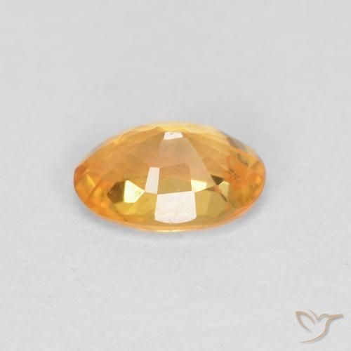 Saphir Orange-or naturelle ovale, 0.58 ct, VVS-VS