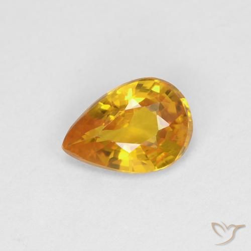0.45ct Naturel Doré Saphir, En forme de poire, VVS-VS