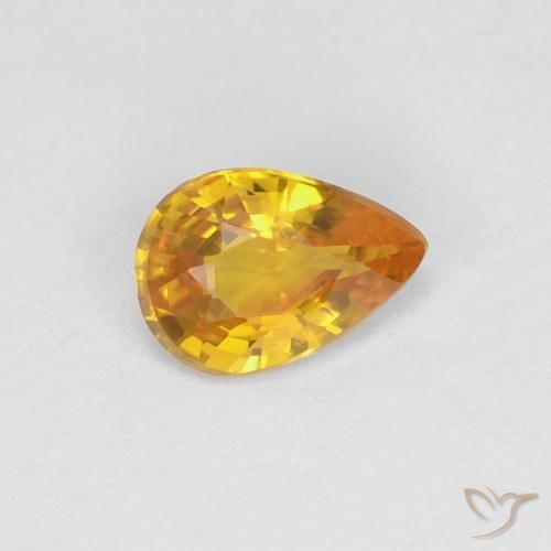 Saphir Doré naturelle En forme de poire, 0.45 ct, VVS-VS