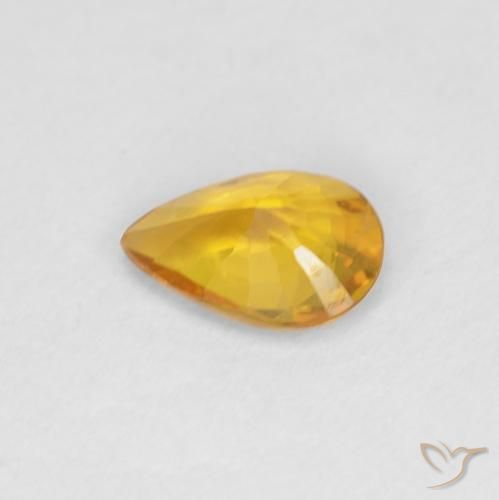Saphir Doré naturelle En forme de poire, 0.45 ct, VVS-VS