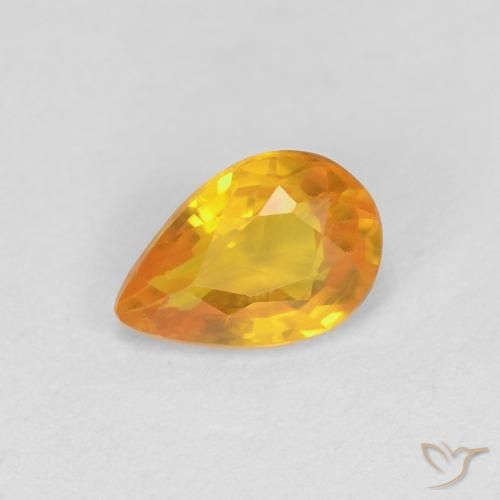 Saphir Or naturelle En forme de poire, 0.54 ct, VVS-VS