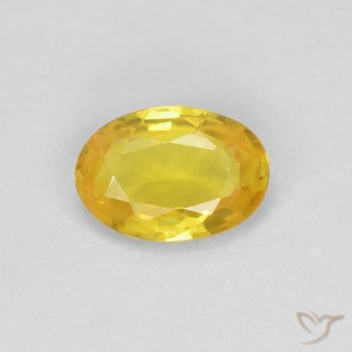 0.50ct Naturel Jaune Saphir, ovale, VVS-VS