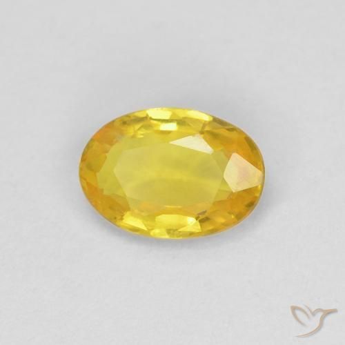 Saphir Jaune naturelle ovale, 0.50 ct, VVS-VS