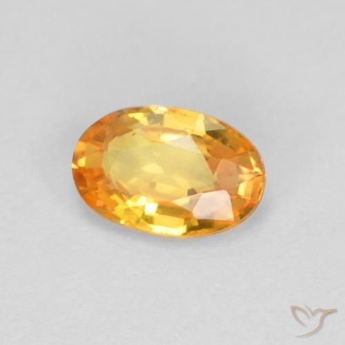 Saphir Orange-or naturelle ovale, 0.60 ct, VVS-VS