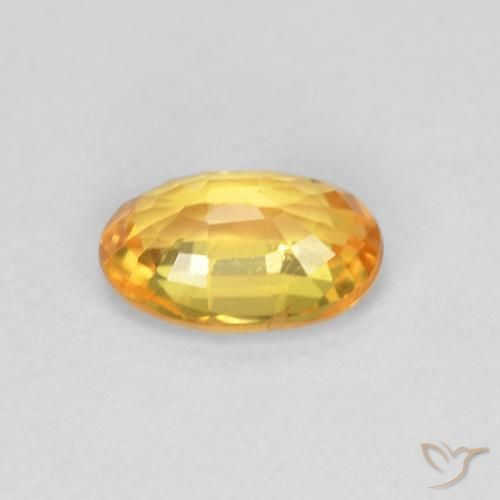 Saphir Orange-or naturelle ovale, 0.60 ct, VVS-VS