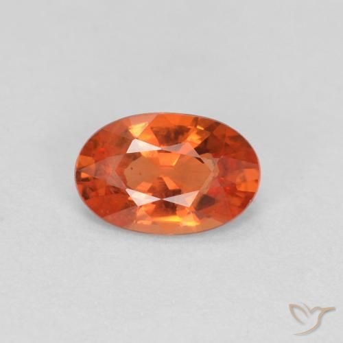 Saphir Orange rougeâtre naturelle ovale, 0.46 ct, VVS-VS