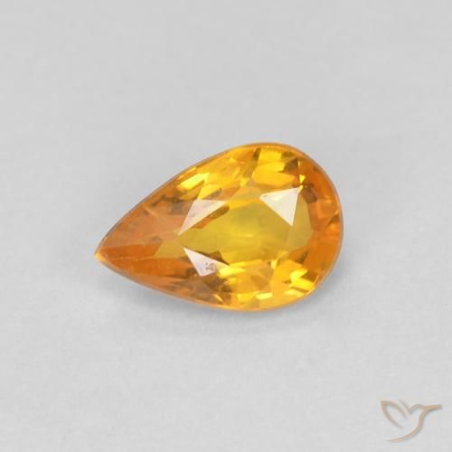0.51ct Naturel Orange-or Saphir, En forme de poire, VVS-VS