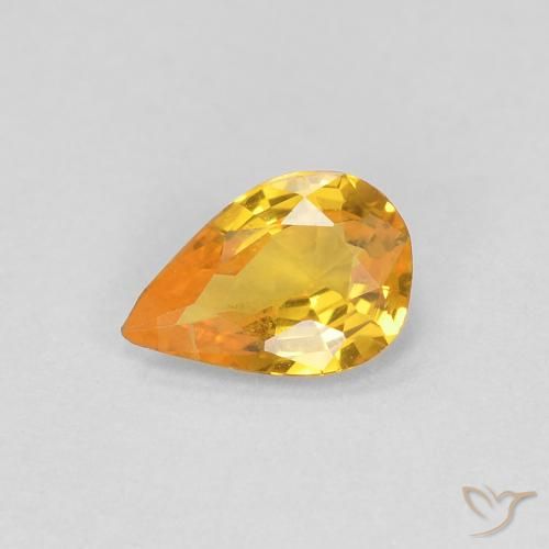 Saphir Doré naturelle En forme de poire, 0.37 ct, VVS-VS