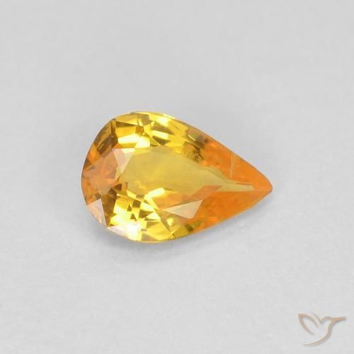 Saphir Doré naturelle En forme de poire, 0.37 ct, VVS-VS
