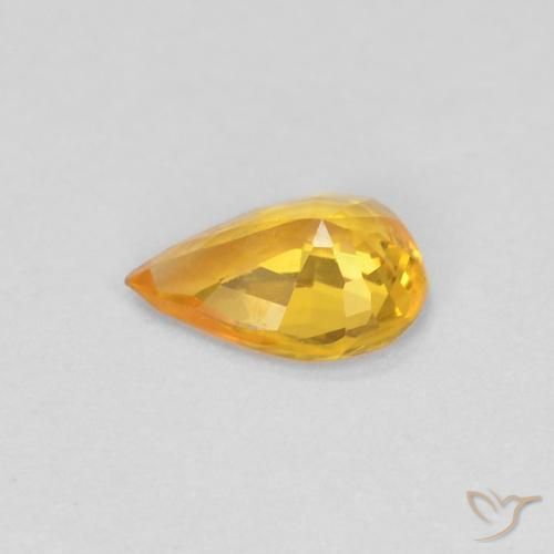 Saphir Doré naturelle En forme de poire, 0.37 ct, VVS-VS