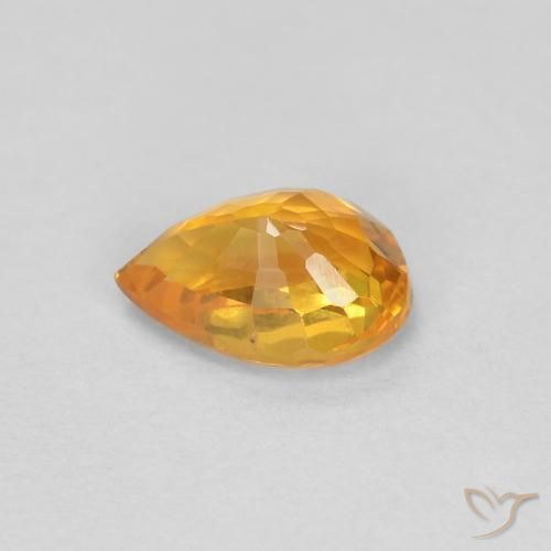 Saphir Or orange foncé naturelle En forme de poire, 0.56 ct, VVS-VS
