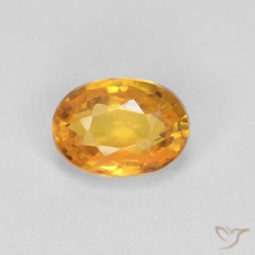 0.65ct Naturel Or orange foncé Saphir, ovale, VVS