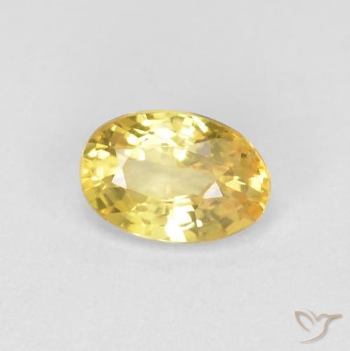 Saphir Jaune miel naturelle ovale, 0.63 ct, VVS