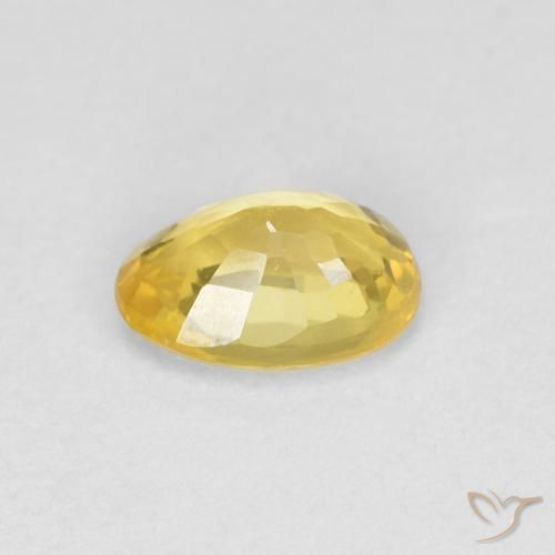 Saphir Jaune miel naturelle ovale, 0.63 ct, VVS