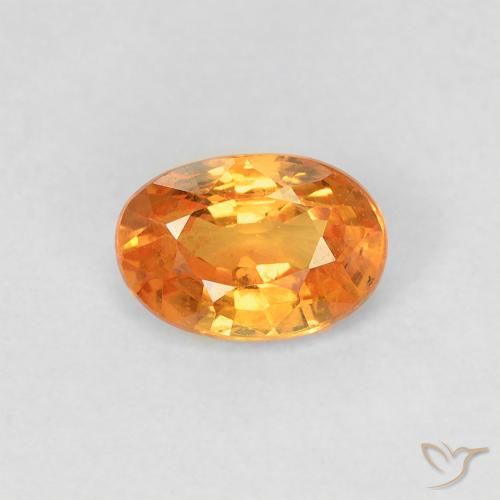 0.66ct Naturel Orange vif Saphir, ovale, VVS-VS