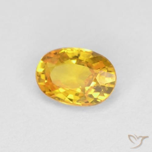Saphir Doré naturelle ovale, 0.61 ct, VVS