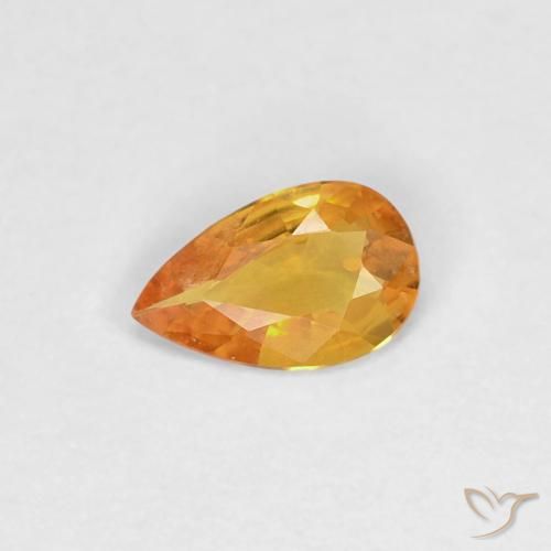 Saphir Orange-or naturelle En forme de poire, 0.27 ct, VVS