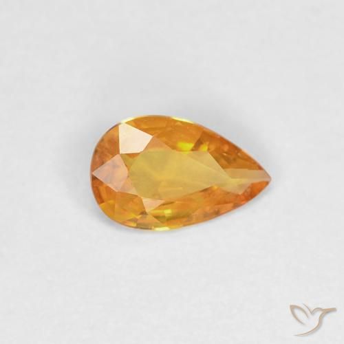 Saphir Orange-or naturelle En forme de poire, 0.27 ct, VVS