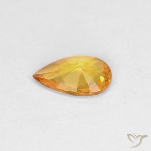 Saphir Orange-or naturelle En forme de poire, 0.27 ct, VVS