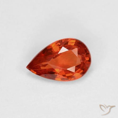 Saphir Orange rougeâtre naturelle En forme de poire, 0.47 ct, VVS
