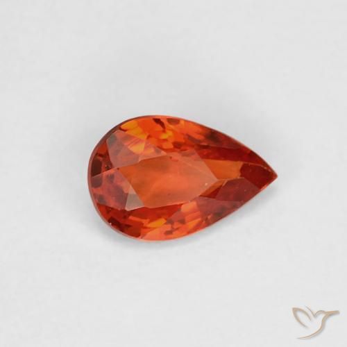 Saphir Orange rougeâtre naturelle En forme de poire, 0.47 ct, VVS