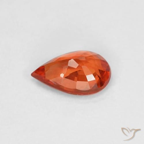 Saphir Orange rougeâtre naturelle En forme de poire, 0.47 ct, VVS