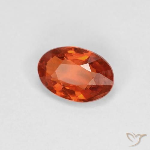 Saphir Orange rougeâtre naturelle ovale, 0.51 ct, VVS