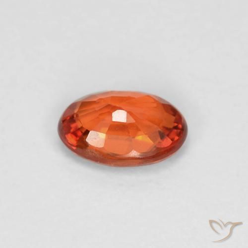 Saphir Orange rougeâtre naturelle ovale, 0.51 ct, VVS