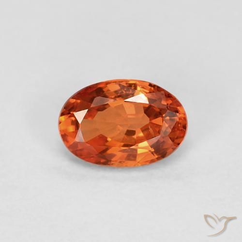 0.60ct Naturel Orange rougeâtre Saphir, ovale, VVS